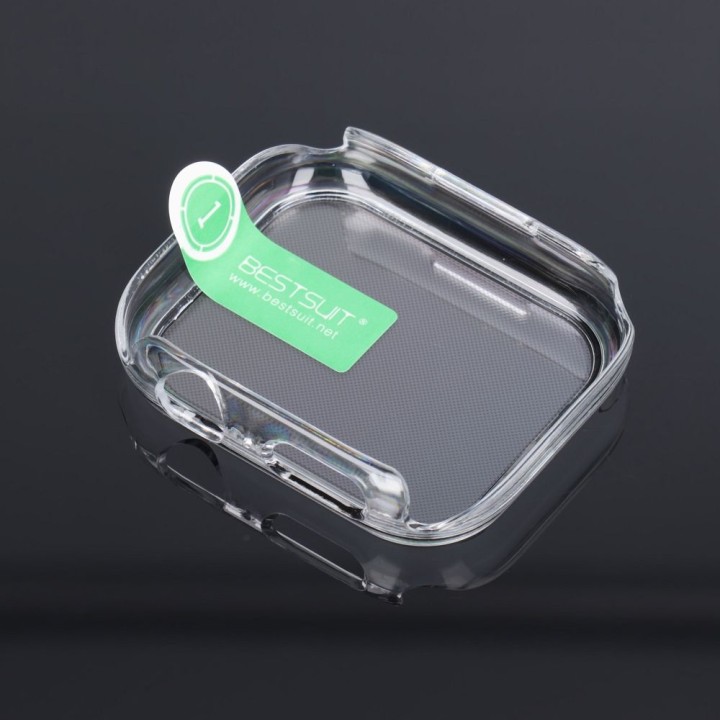 Case protective with glass Bestsuit Flexible for Apple Watch series 7/8/9-45mm - transparent