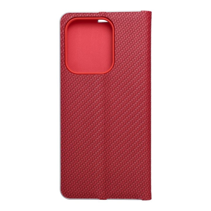 Чехол с клапаном для Xiaomi Redmi 15C (173,16 x 81,07 x 8,2) Luna Book Carbon красный
