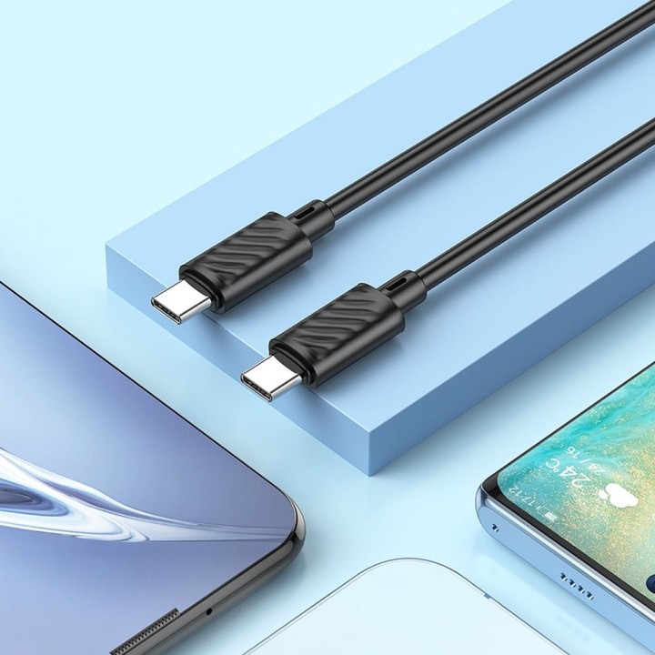 Кабель USB-C – USB-C Hoco PD 3A 60W 1 m X88 чорний