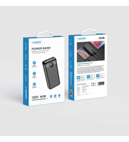 Зовнішній акумулятор (POWER BANK) VEGER L20S - 20 000mAh LCD Quick Charge PD 20W чорний (VP2039PD / W2039PD)