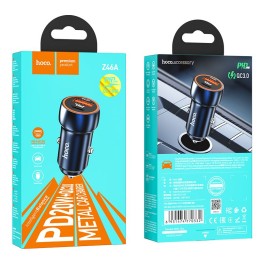 Автомобильное зарядное устройство Hoco USB A + USB C QC3.0 PD 20W Z46A синее