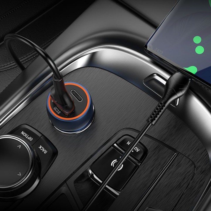 Автомобільний зарядний пристрій Hoco USB A + USB C QC3.0 PD 20W Z46A синій