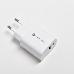 Мережевий зарядний пристрій для телефону Forcell F-Energy USB C + USB A QC4.0 PD 3A 30W TFK-TC-30WPD білий