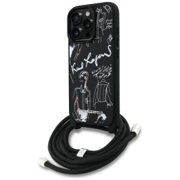 KARL LAGERFELD чохол для IPHONE 16 PRO KLHCP16LPGGRMPCK сумісний із MagSafe (CRSSBY Grained PU W/ Pattern & Logo) чорний
