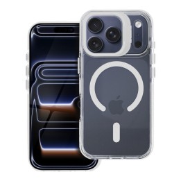 Чехол для iPhone 15 PRO MAX Lens Mag Cover совместимый с MagSafe белый