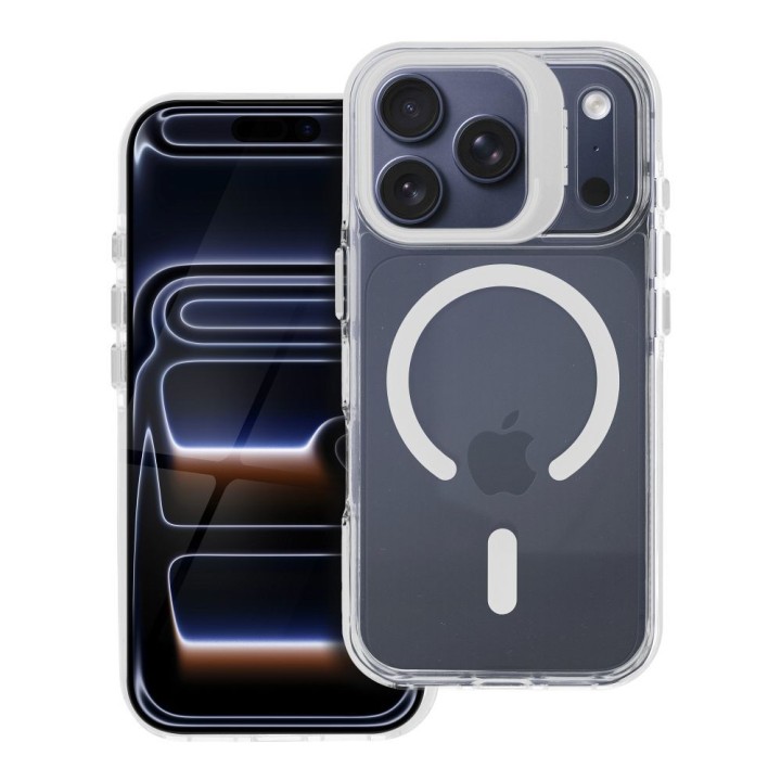 Case for iPhone 15 PRO Lens Mag Cover MagSafe compatible white