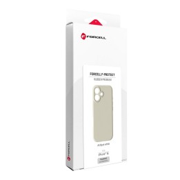 Case for iPhone 16 Forcell F-Protect Rubber Premium MagSafe compatible antique white 0INT