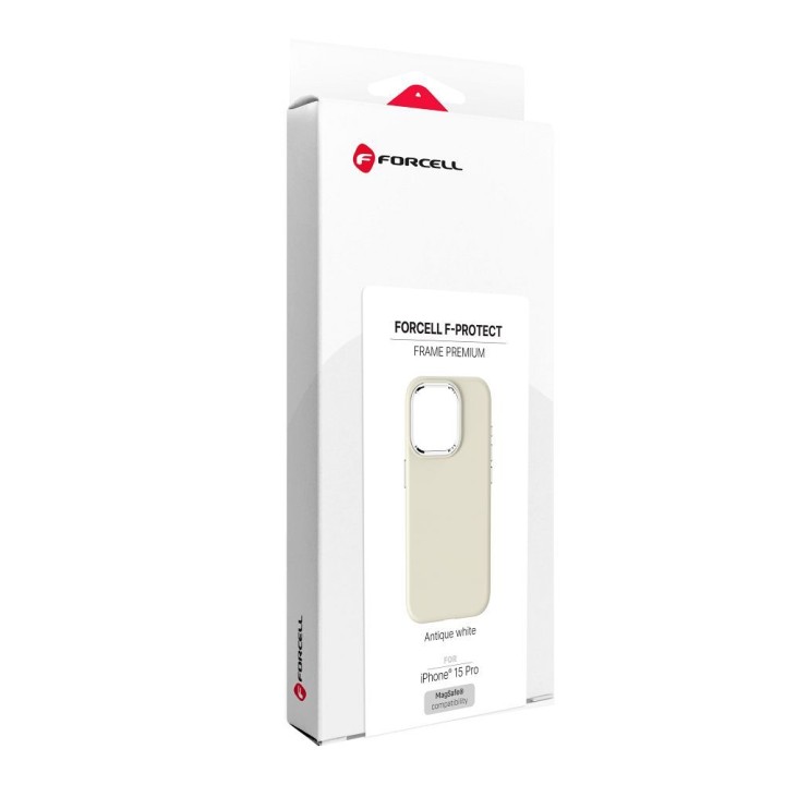 Чехол для iPhone 15 PRO Forcell F-Protect Frame Premium совместимый с MagSafe antique white 0INT