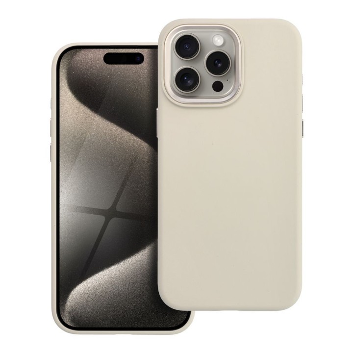 Case for iPhone 15 PRO MAX Forcell F-Protect Frame Premium MagSafe compatible antique white 0INT