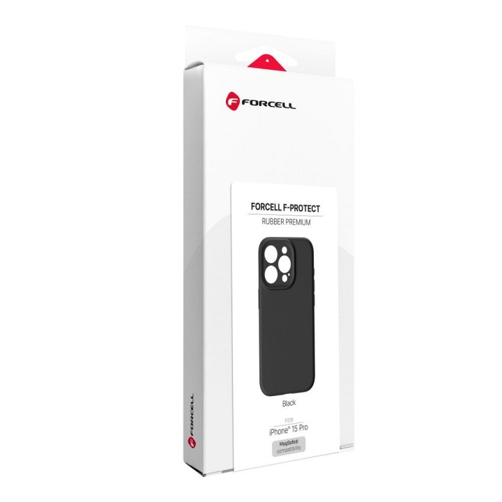 Case for iPhone 15 PRO Forcell F-Protect Rubber Premium MagSafe compatible black 0INT