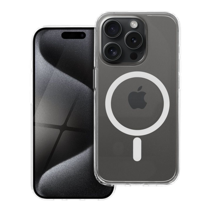 Чохол для iPhone 15 PRO Forcell F-Protect Clear Hybrid Premium сумісний із MagSafe прозорий 0INT