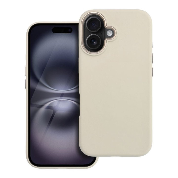 Case for iPhone 16 Forcell F-Protect Frame Premium compatible with MagSafe antique white 0INT