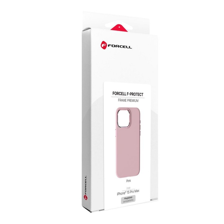 Чохол для iPhone 15 PRO MAX Forcell F-Protect Frame Premium сумісний з MagSafe рожевий 0INT