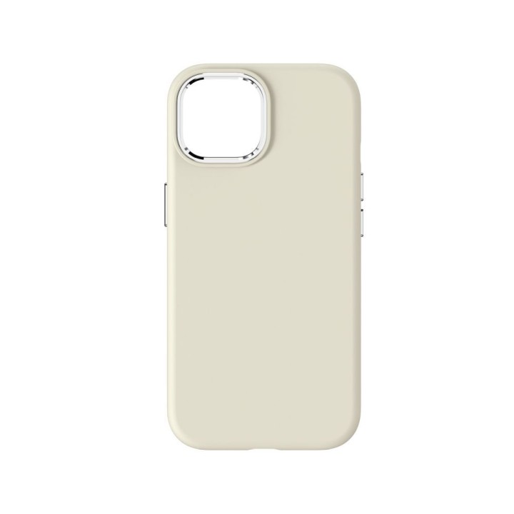 Case for iPhone 15 Forcell F-Protect Frame Premium compatible with MagSafe antique white 0INT