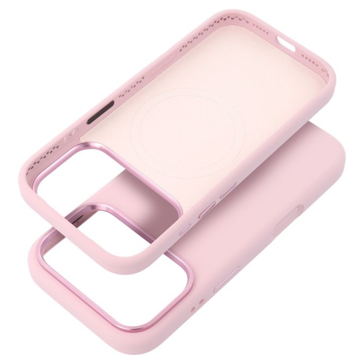 Чехол для iPhone 15 PRO MAX Forcell F-Protect Frame Premium совместимый с MagSafe розовый 0INT