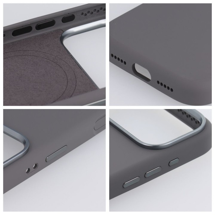 Etui na iPhone 15 PRO MAX Forcell F-Protect Frame Premium zgodne z MagSafe szare 0INT