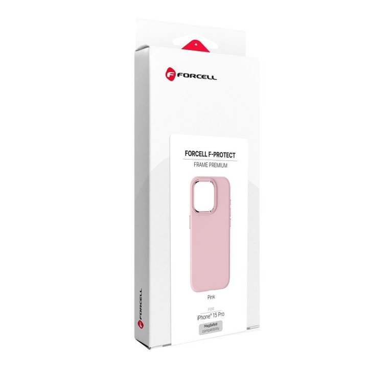 Case for iPhone 15 PRO Forcell F-Protect Frame Premium MagSafe compatible pink 0INT