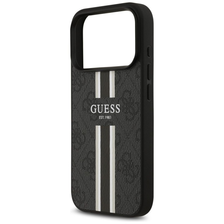 GUESS чехол для IPHONE 17 Pro совместимый с MagSafe GUHMP17LP4RPSK (4G Printed Stripes) черный