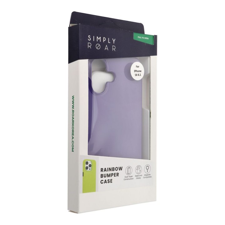 ROAR case RAINBOW BUMPER compatible with Magsafe for IPHONE 16 purple