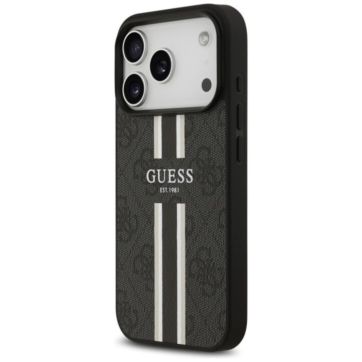 GUESS чохол для IPHONE 17 Pro сумісний із MagSafe GUHMP17LP4RPSK (4G Printed Stripes) чорний