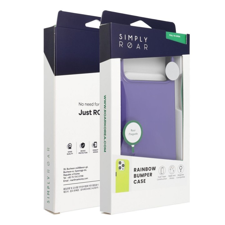 ROAR чехол RAINBOW BUMPER совместимый с MagSafe для IPHONE 17 Pro Max фиолетовый