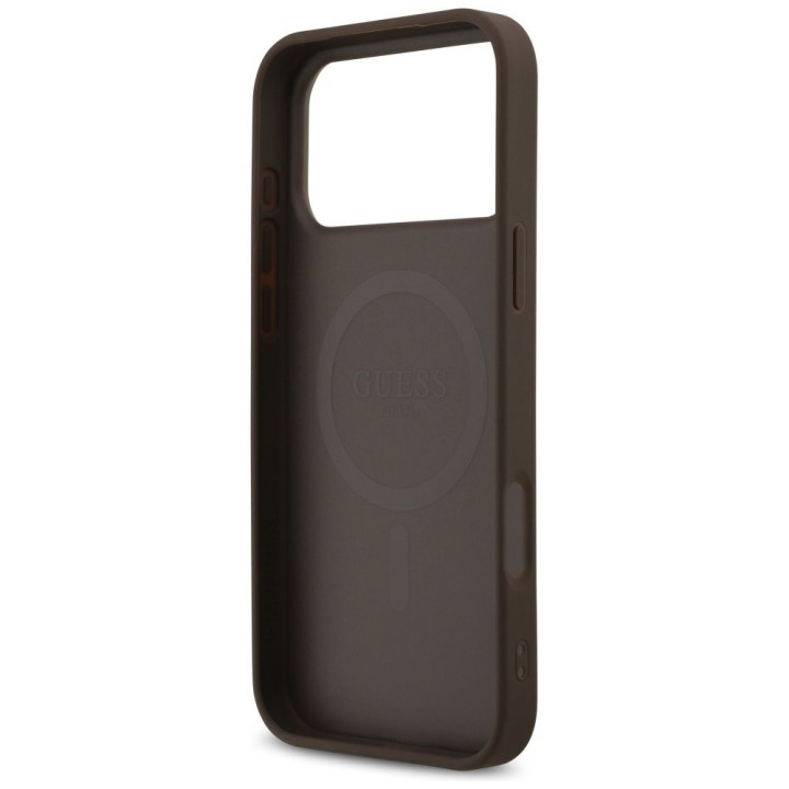 GUESS case for IPHONE 17 Pro Max compatible with MagSafe GUHMP17XP4RPSW (4G Printed Stripes) brown