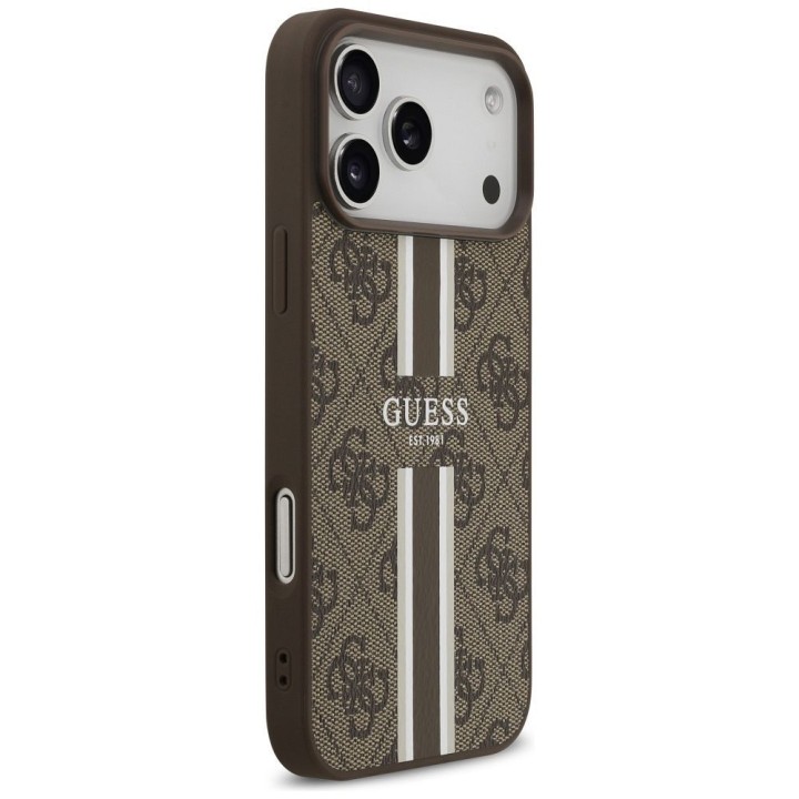 GUESS чохол для IPHONE 17 Pro Max сумісний із MagSafe GUHMP17XP4RPSW (4G Printed Stripes) коричневий