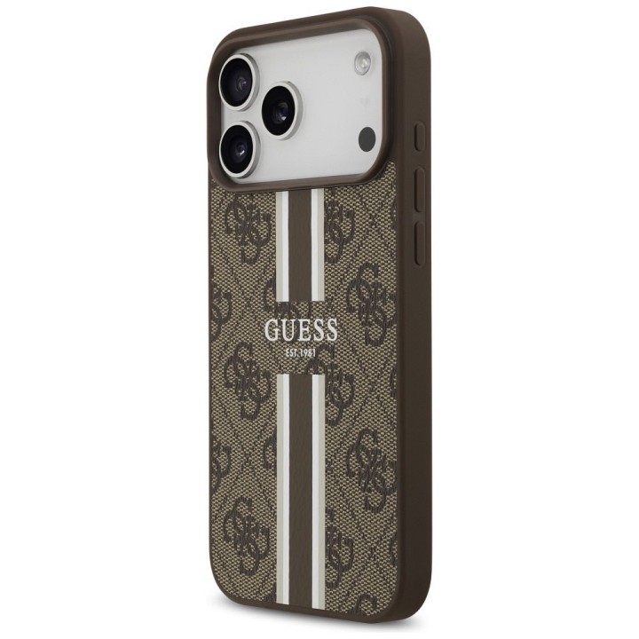 GUESS чохол для IPHONE 17 Pro Max сумісний із MagSafe GUHMP17XP4RPSW (4G Printed Stripes) коричневий