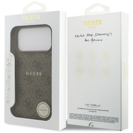 GUESS case for IPHONE 17 Pro Max compatible with Magsafe GUHMP17XG4GFRW (PU 4G Ring Classic Logo) brown