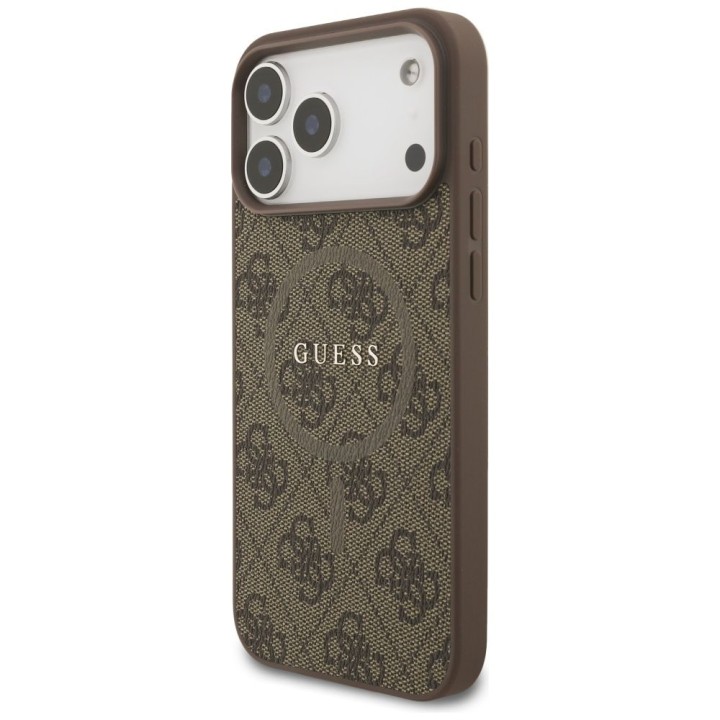 GUESS case for IPHONE 17 Pro Max compatible with Magsafe GUHMP17XG4GFRW (PU 4G Ring Classic Logo) brown