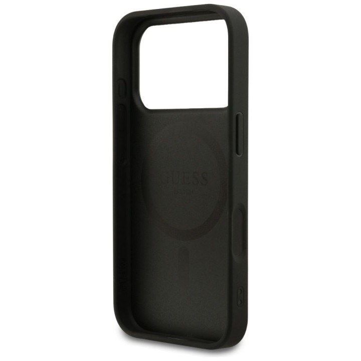 GUESS futerał do IPHONE 17 Pro kompatybilny z MagSafe GUHMP17LG4GFRK (PU 4G Ring Classic Logo) czarny