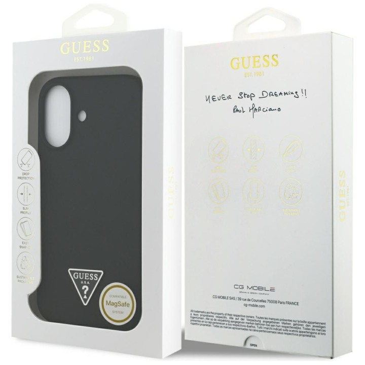 GUESS чохол для IPHONE 17 сумісний із MagSafe GUHMP17SSCTRLMK (Silicone W/ Triangle Logo) чорний