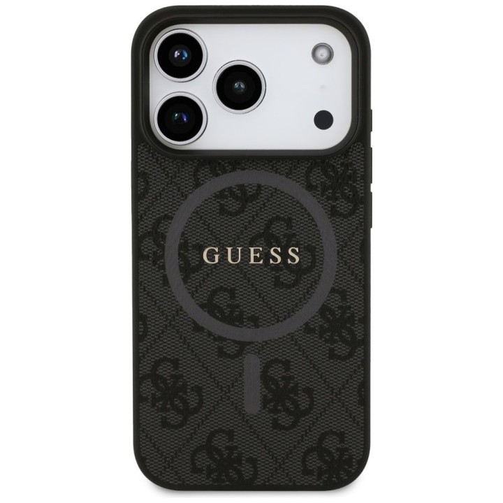 GUESS case for IPHONE 17 Pro compatible with Magsafe GUHMP17LG4GFRK (PU 4G Ring Classic Logo) black