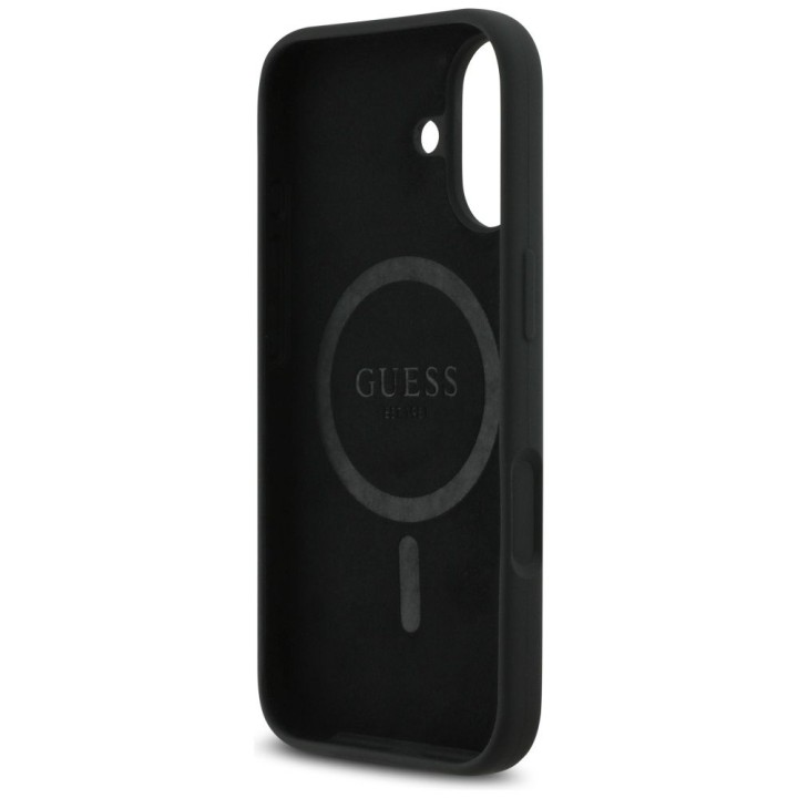 GUESS чехол для IPHONE 17 совместимый с MagSafe GUHMP17SSCTRLMK (Silicone W/ Triangle Logo) черный