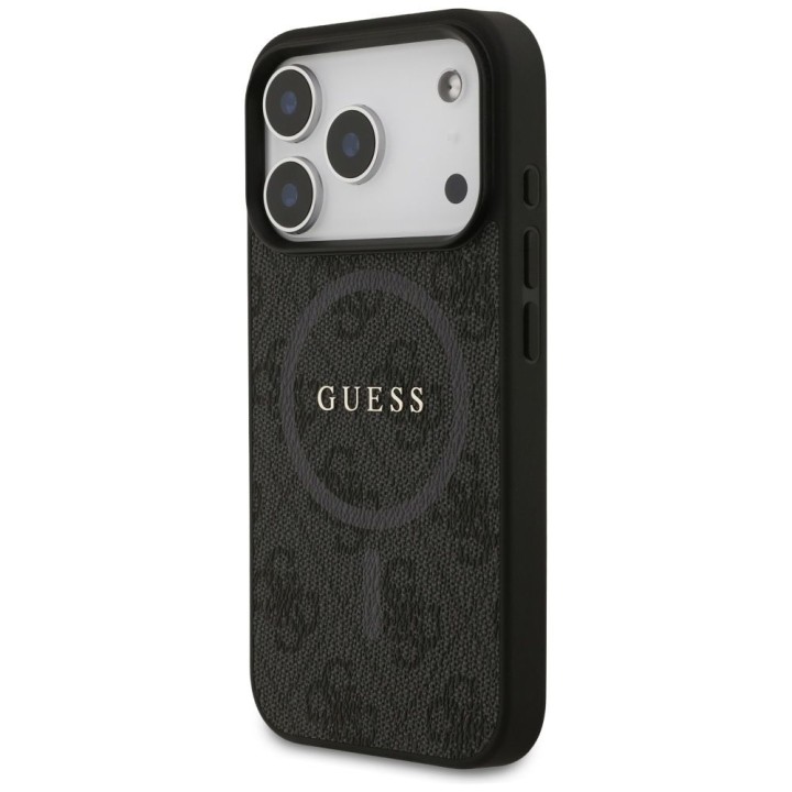 GUESS case for IPHONE 17 Pro compatible with Magsafe GUHMP17LG4GFRK (PU 4G Ring Classic Logo) black