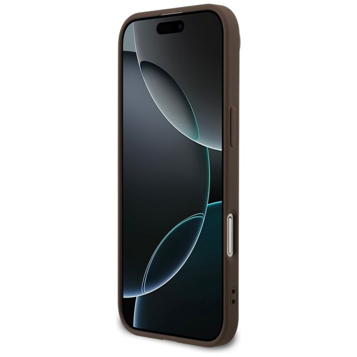 GUESS чехол для IPHONE 17 Air совместимый с MagSafe GUHMP17MG4GFRW (PU 4G Ring Classic Logo) коричневый