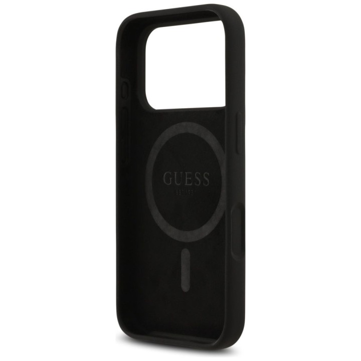 GUESS чехол для IPHONE 17 Pro совместимый с MagSafe GUHMP17LSCTRLMK (Silicone W/ Triangle Logo) черный