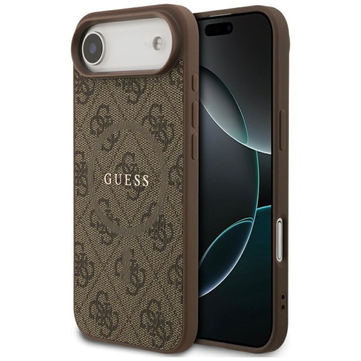 GUESS чехол для IPHONE 17 Air совместимый с MagSafe GUHMP17MG4GFRW (PU 4G Ring Classic Logo) коричневый