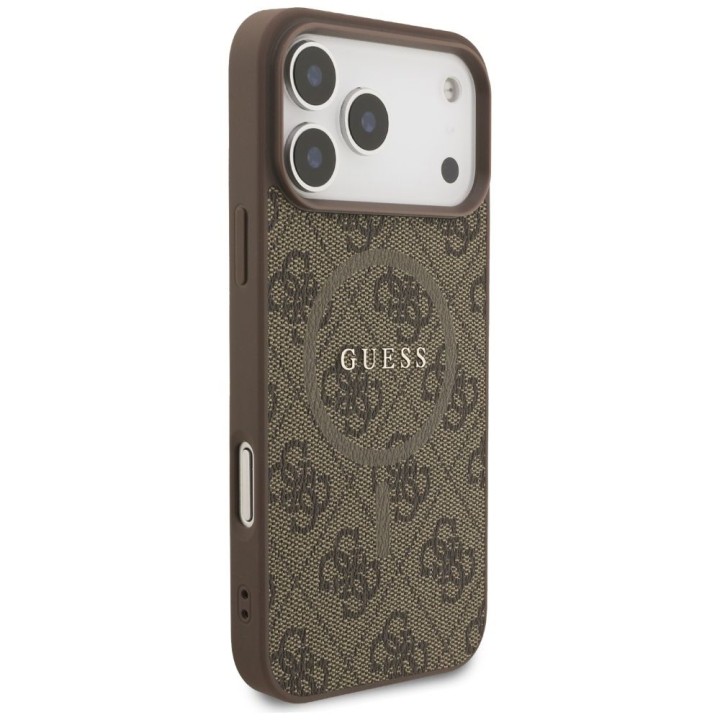 GUESS case for IPHONE 17 Pro Max compatible with Magsafe GUHMP17XG4GFRW (PU 4G Ring Classic Logo) brown