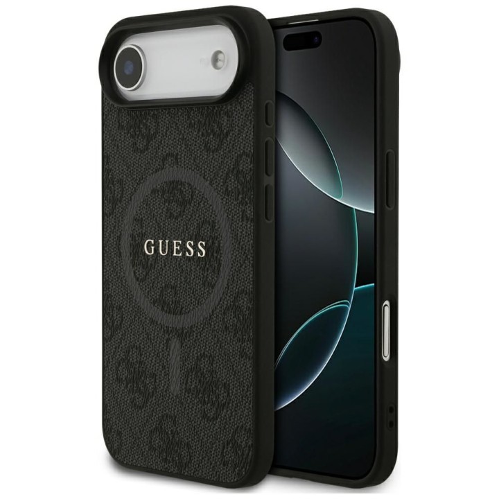 GUESS чехол для IPHONE 17 Air совместимый с MagSafe GUHMP17MG4GFRK (PU 4G Ring Classic Logo) черный