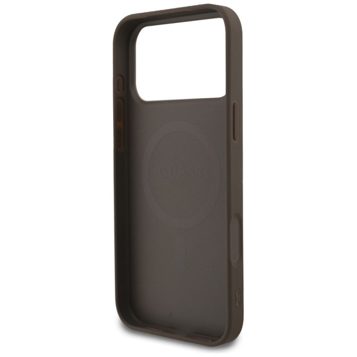 GUESS case for IPHONE 17 Pro Max compatible with Magsafe GUHMP17XG4GFRW (PU 4G Ring Classic Logo) brown