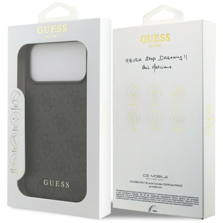 GUESS чехол для IPHONE 17 Pro Max GUHCP17XG4GFGR (PU 4G Classic) коричневый