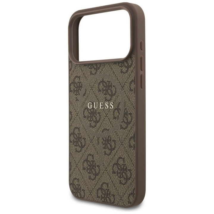 GUESS чехол для IPHONE 17 Pro Max совместимый с MagSafe GUHMP17XG4GFRW (PU 4G Ring Classic Logo) коричневый