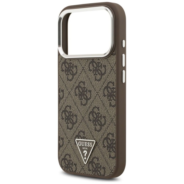 GUESS case for IPHONE 17 Pro compatible with MagSafe GUHMP17LP4TSRCMW (PU 4G W/Triangle Logo SL) brown