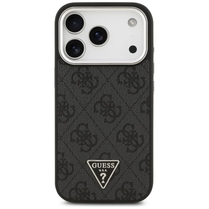 GUESS чехол для IPHONE 17 Pro совместимый с MagSafe GUHMP17LP4TSRCMK (PU 4G W/Triangle Logo SL) черный