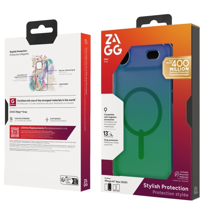 ZAGG case MILAN SNAP compatible with MagSafe for IPHONE 17 Air raven feather