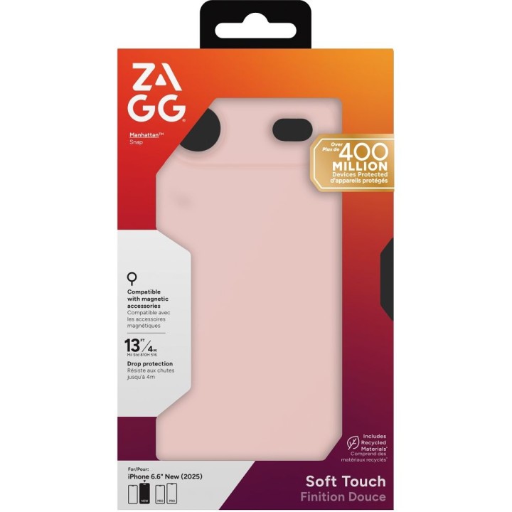 ZAGG чохол MANHATTAN SNAP сумісний з Magsafe для IPHONE 17 Air pink blush