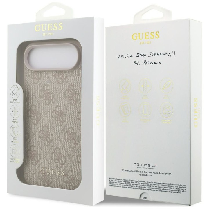 GUESS чехол для IPHONE 17 Air GUHCP17MG4GFPI (PU 4G Classic) розовый