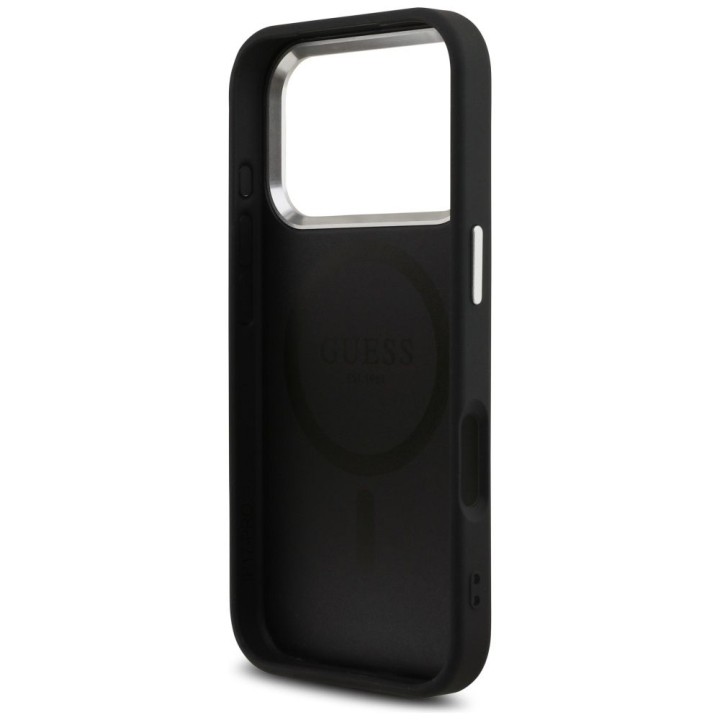 GUESS case for IPHONE 17 Pro compatible with MagSafe GUHMP17LP4TSRCMK (PU 4G W/Triangle Logo SL) black