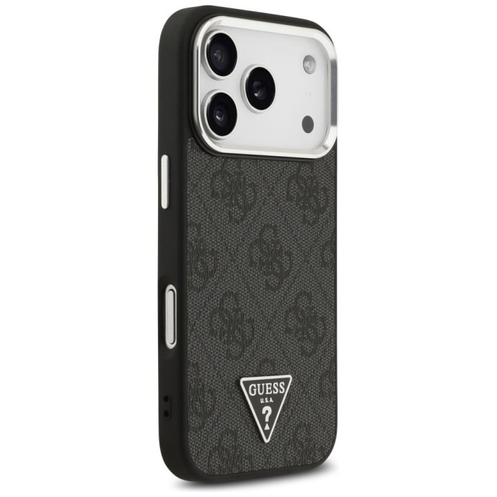 GUESS case for IPHONE 17 Pro compatible with MagSafe GUHMP17LP4TSRCMK (PU 4G W/Triangle Logo SL) black
